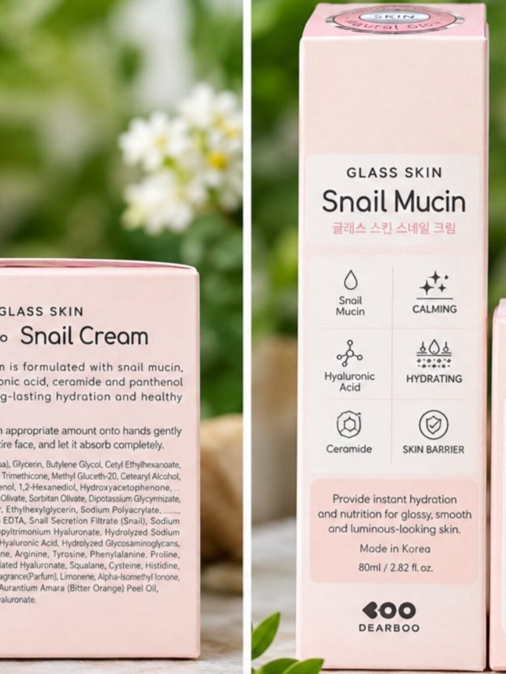 DEARBOO Glass Skin Snail Serum & Cream Bundle — Glass Skin Set (100ml + 80g)